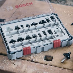 Bosch 1/4 Inch Shank Trimming & Edging Router Bits Set (Pack Of 30 Pcs), 2 607 017 476