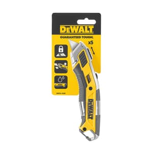 Dewalt 61 mm Deadbolt Mechanism Premium Retractable Utility Knife With 5 Replaceable Blades, DWHT0-10295