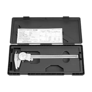 Mitutoyo 200 mm / 8 inch Silver Cover Dial Caliper with Locking screw & Thumb Roller (0.2 inch Per One Revolution), 505-743J