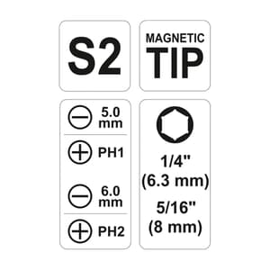 Yato 6 In 1 Interchangeable Screwdriver Set, YT-25971