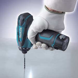 Makita 10.8V Li-Ion 6.35 mm (1/4") mm Cordless Drill Driver with Charger & 2 Pcs 1.3Ah Batteries, DF030DWE