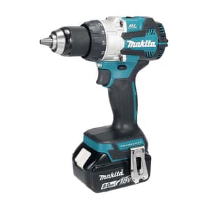 Makita 18V LXT BL 13 mm (1/2") Cordless Hammer Drill Driver with Rapid Charger & 2 Pcs 5.0Ah Batteries, DHP489RTJ