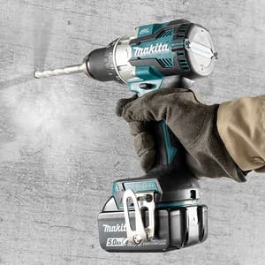 Makita 18V LXT BL 13 mm (1/2") Cordless Hammer Drill Driver with Rapid Charger & 2 Pcs 5.0Ah Batteries, DHP489RTJ