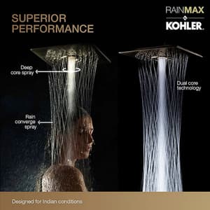 Kohler Rain Max 254 mm Square Single-Function Rainhead In Rose Gold Finish, K-26855IN-RGD