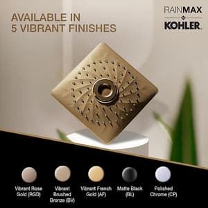 Kohler Rain Max 254 mm Square Single-Function Rainhead In Rose Gold Finish, K-26855IN-RGD