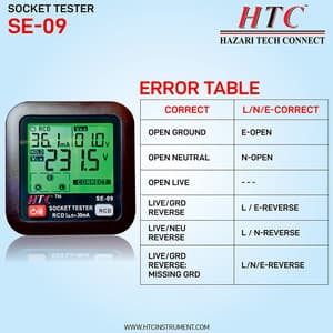 HTC AC 30 - 260V / 45 - 65Hz Socket Tester, SE-09