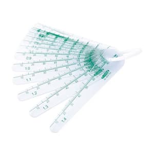Insize 0.05 - 1.5 mm Plastic Feeler Gauge (17 Blades), 4624-1D5
