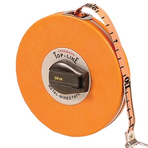 Freemans 30Mtr x 16mm Metal Wired Top Line Tape, MT30
