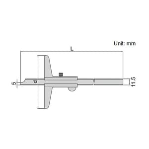 Insize 150 mm / 6 inch Vernier Depth Gauge (Standard Type), 1240-1501