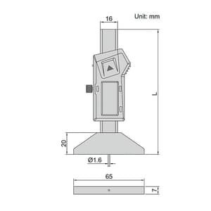 Insize 25 mm / 0.1 inch Mini Digital Depth Gauge With Round Bar, 1140-25