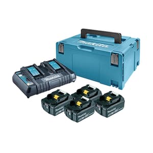 Makita MKP3PT184 Power Source Kit With 4x 5.0 AH Batteries & 1x 2Port Charger & 1x Makpac Case, 191A75-7