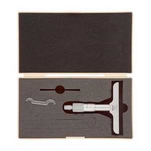 Mitutoyo 0 - 25 mm Precision Depth Micrometer with Carbide Tipped Rod (101.6 mm Base Width), 128-104