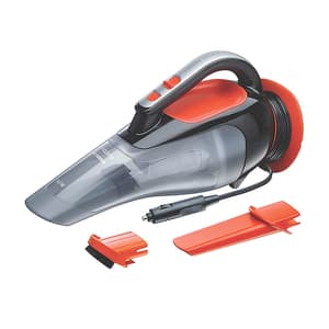 Black+Decker 12V Powerful Dustbuster Automatic Car Vacuum Cleaner with 4 accessories (Black and Orange), ADV1210