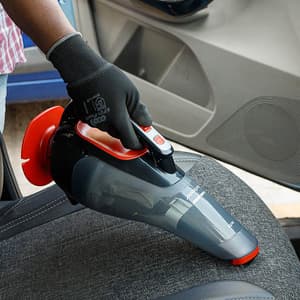 Black+Decker 12V Powerful Dustbuster Automatic Car Vacuum Cleaner with 4 accessories (Black and Orange), ADV1210