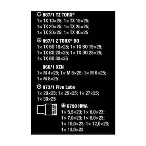 Wera 38 Pcs 1/4 Inch Sq. Drive Tool-Check Automotive 1, 05200995001 