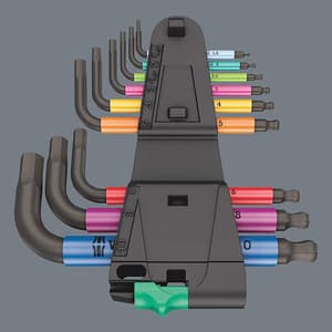 Wera 950 / 9 Pcs Hex-Plus Multicolour 2 L-key Set Metric BlackLaser, 05133164001