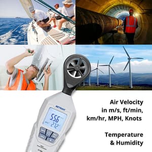 Metravi 30m/Sec Digital Thermo Anemometer (Mini Environment Meter), ET-99A