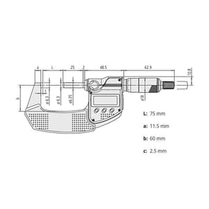 Mitutoyo 75 - 100 mm Digital Micrometer Without Data Output (IP65 Coolant-Proof), 293-243-30
