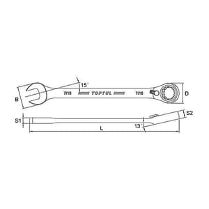 Toptul 5/8 Inch Pro Series Reversible Ratchet Combination Wrench, ADAF2020