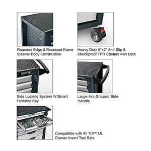 Toptul 746 x 462 x 805 mm 8 Drawer Pro-Plus Series Mobile Tool Trolley, TCBL0803