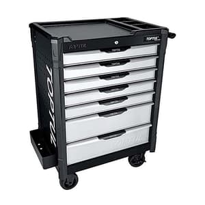 Toptul 731 x 522 x 869 mm 7 Drawer Bumper Series Mobile Tool Trolley (Black), TCAP0707
