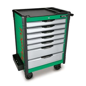 Toptul 731 x 522 x 869 mm 7 Drawer Bumper Series Mobile Tool Trolley (Green), TCAP0701