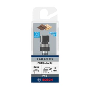Bosch 12 mm Pro Router Bit (Top Bearing Flush Trim Bit 2 Flute), 2 608 629 676