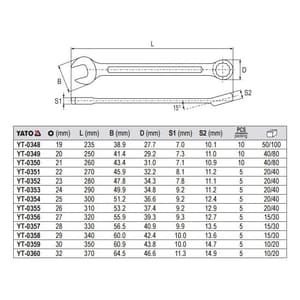 Yato 24 mm Combination Spanner, YT-0353