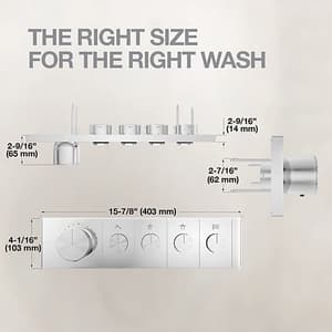 Kohler Anthem Recessed Thermostatic Mechanical 4 Outlet Trim In Polished Chrome Finish, K-26348IN-9-CP