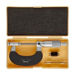 Mitutoyo 0 - 50 mm Interchangeable Anvil Outside Micrometer, 104-171