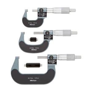 Mitutoyo 0 - 75 mm Digit Outside Micrometer Set (Pack of 3 Pcs), 193-901