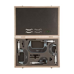 Mitutoyo 0 - 100 mm Digit Outside Micrometer Set (Pack of 4 Pcs), 193-902