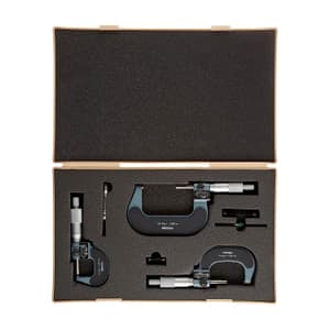 Mitutoyo 0 - 75 mm Digit Outside Micrometer Set (Pack of 3 Pcs), 193-915