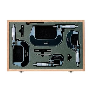 Mitutoyo 0 - 100 mm Digit Outside Micrometer Set (Pack of 4 Pcs), 193-916