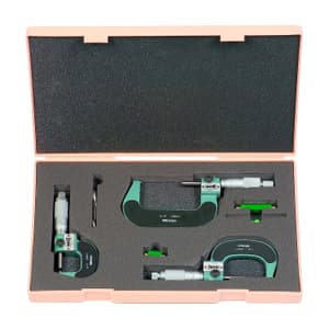 Mitutoyo 0 - 3 inch Digit Outside Micrometer Set (Pack of 3 Pcs), 193-923