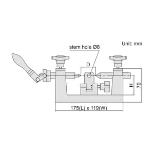 Insize 35 - 100 mm Mini Bench Center, 4721-75A