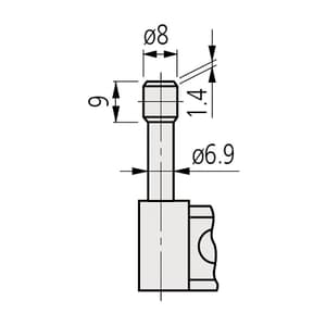 Mitutoyo 0 - 25 mm Cylindrical Anvil Tube Micrometer (Type D), 115-316