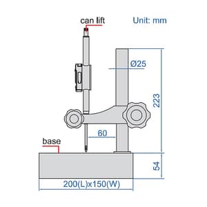 Insize 0 - 50.8 mm / 2 inch Digital Height Gauge, 1159-501