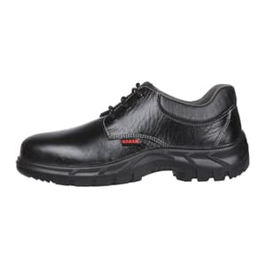 Karam Men's Grain Leather Deluxe Safety Shoe - Steel Toe (Black), FS02BL