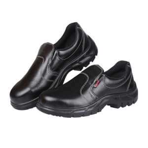 Karam Men's Executive Leather Safety Shoe - Steel Toe (Black), FS04BL
