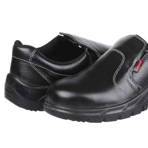 Karam Men's Executive Leather Safety Shoe - Steel Toe (Black), FS04BL