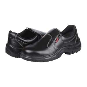 Karam Men's Executive Leather Safety Shoe - Steel Toe (Black), FS04BL