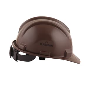 Karam ISI Marked Shelmet Ratchet Type Safety Helmet With Plastic Cradle (Brown), PN521