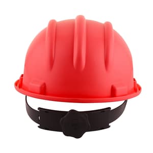 Karam ISI Marked Shelmet Ratchet Type Safety Helmet With Plastic Cradle (Red), PN521
