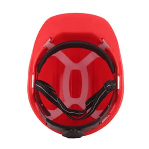 Karam ISI Marked Shelmet Ratchet Type Safety Helmet With Plastic Cradle (Red), PN521