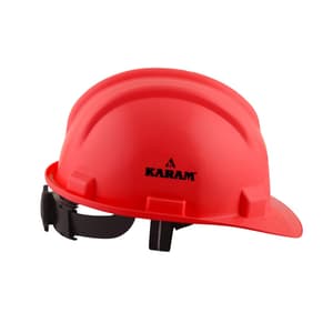 Karam ISI Marked Shelmet Ratchet Type Safety Helmet With Plastic Cradle (Red), PN521