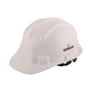 Karam ISI Marked Shelmet Ratchet Type Safety Helmet With Plastic Cradle (White), PN521