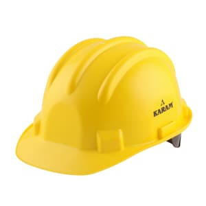 Karam ISI Marked Shelmet Ratchet Type Safety Helmet With Plastic Cradle (Yellow), PN521