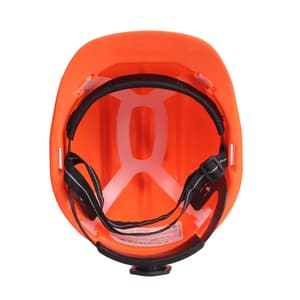 Karam ISI Marked Shelmet Ratchet Type Safety Helmet With Plastic Cradle (Fluorescent Orange), PN521