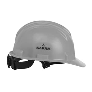 Karam ISI Marked Shelmet Ratchet Type Safety Helmet With Plastic Cradle (Grey), PN521